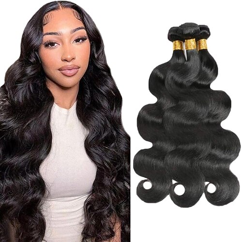 Brasilianisches Echthaar, 3 Bündel, Body Wave, Echthaar-Extensions, 30-76 cm (12-30 Zoll), 300 g Image