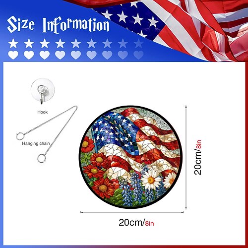 Hängende Eisenkette USA Acryl-Hängedekoration Feiertagsveranda-Anhänger Image