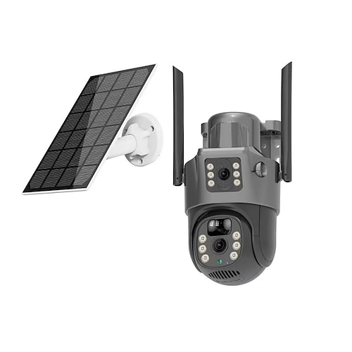 4-Megapixel-WLAN-Überwachungskamera, solarbetrieben, 360°-Drehung, Fernzugriff, Nachtsicht, IP65 wasserdicht Image