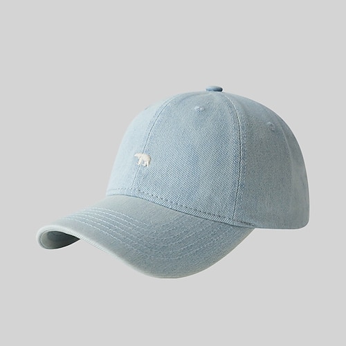 Unisex Baseballkappe Hellblau Schwarz Jeansstoff Bestickt Mode Cool Lässig Lässig Täglich Outdoor Eisbär Sonnenschutz Image