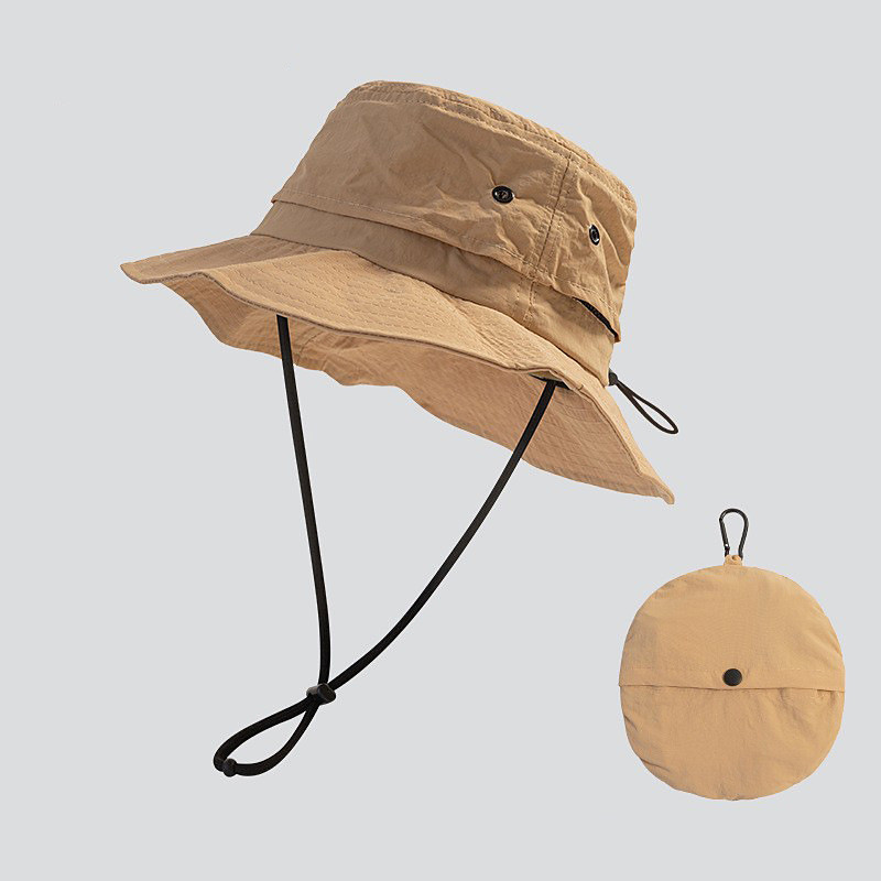 Unisex Bucket Hat Black Navy Blue Tactel Ruched Drawstring Adjustable Sports Outdoors Casual Outdoor Solid Color Sun Protection Sunscreen