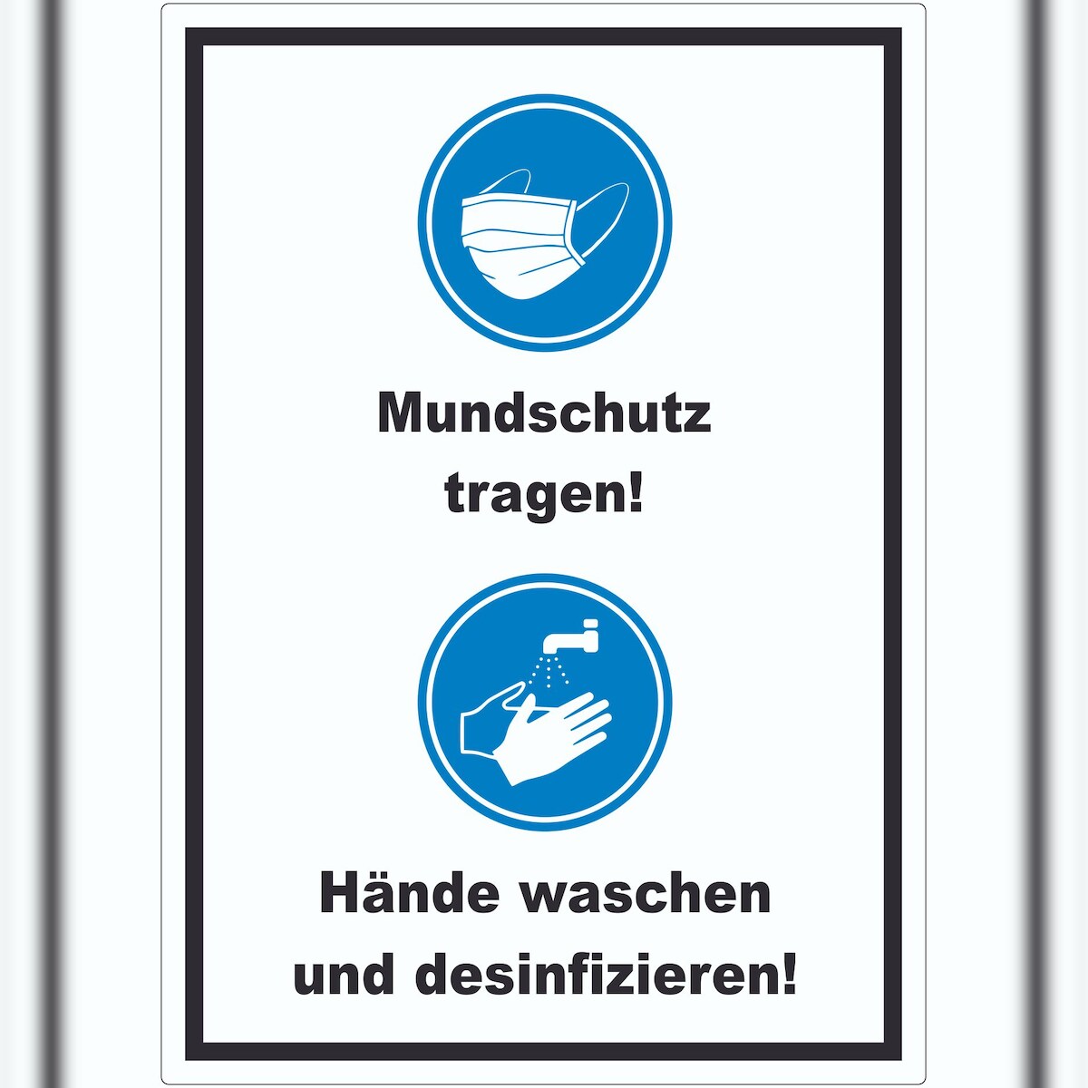 HB-Druck Mundschutz Händewaschen Aufkleber A4 (210x297mm) Image