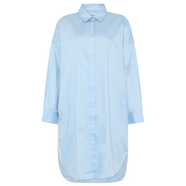 KnowledgeCotton Apparel - Women's Organic Cotton Satin Shirt Dress - Hemd Gr M blau