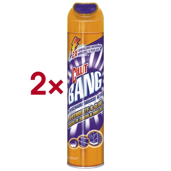 CILLIT BANG 2x Badreiniger »Aktivschaum Seifenreste & Glanz«