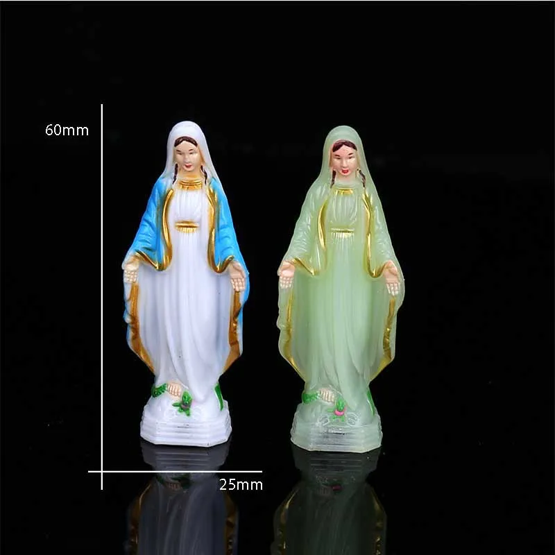 Cattolica di Plastica Blu Mary Statua Madonna Fatti A Mano Vergine Maria Statua di Gesù Di Natale Decorazione Della Casa Regalo Di Natale