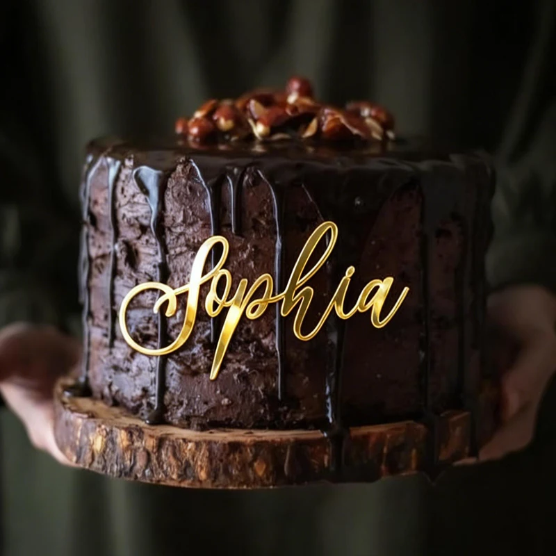 Topper per torta personalizzato per topper per torta di compleanno, topper per torta personalizzato con nome, topper per torta in acrilico, topper per torta nuziale