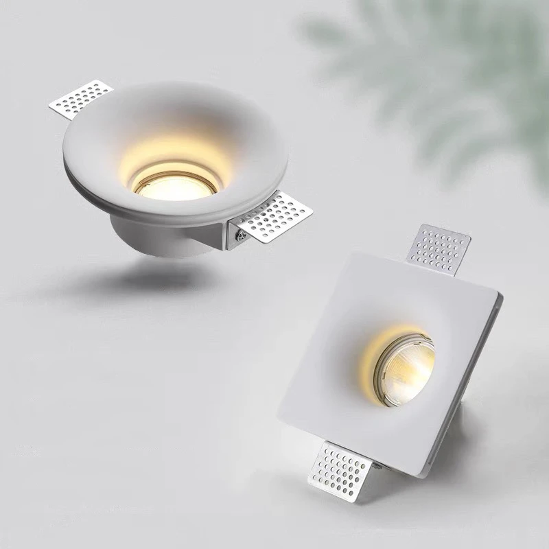 Deckeneinbauleuchte aus Gips-Downlight, GU10, blendfrei, eingebetteter randloser LED-Strahler, Wohnzimmer, Schlafzimmer, Gang, Heimbeleuchtung