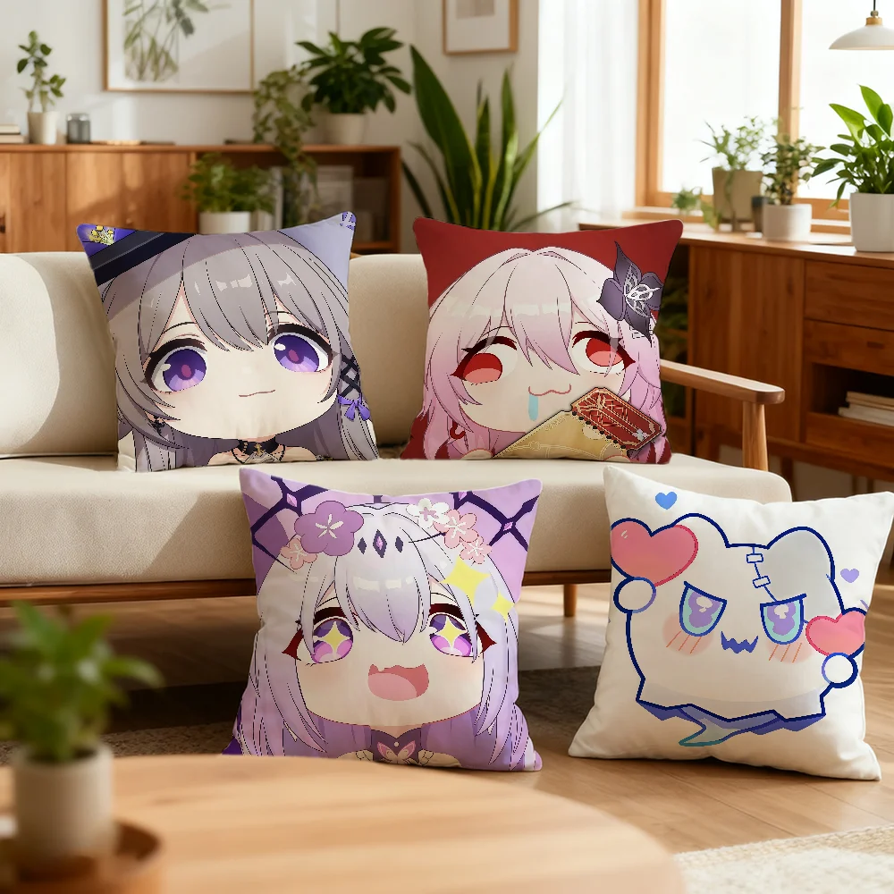 Honkai Star Rail Q-Version Kissenbezug Best Home Office Kaffee Kissen Sofa Druck Dekoration Zimmer Shop Auto Nordic Einfachheit Image