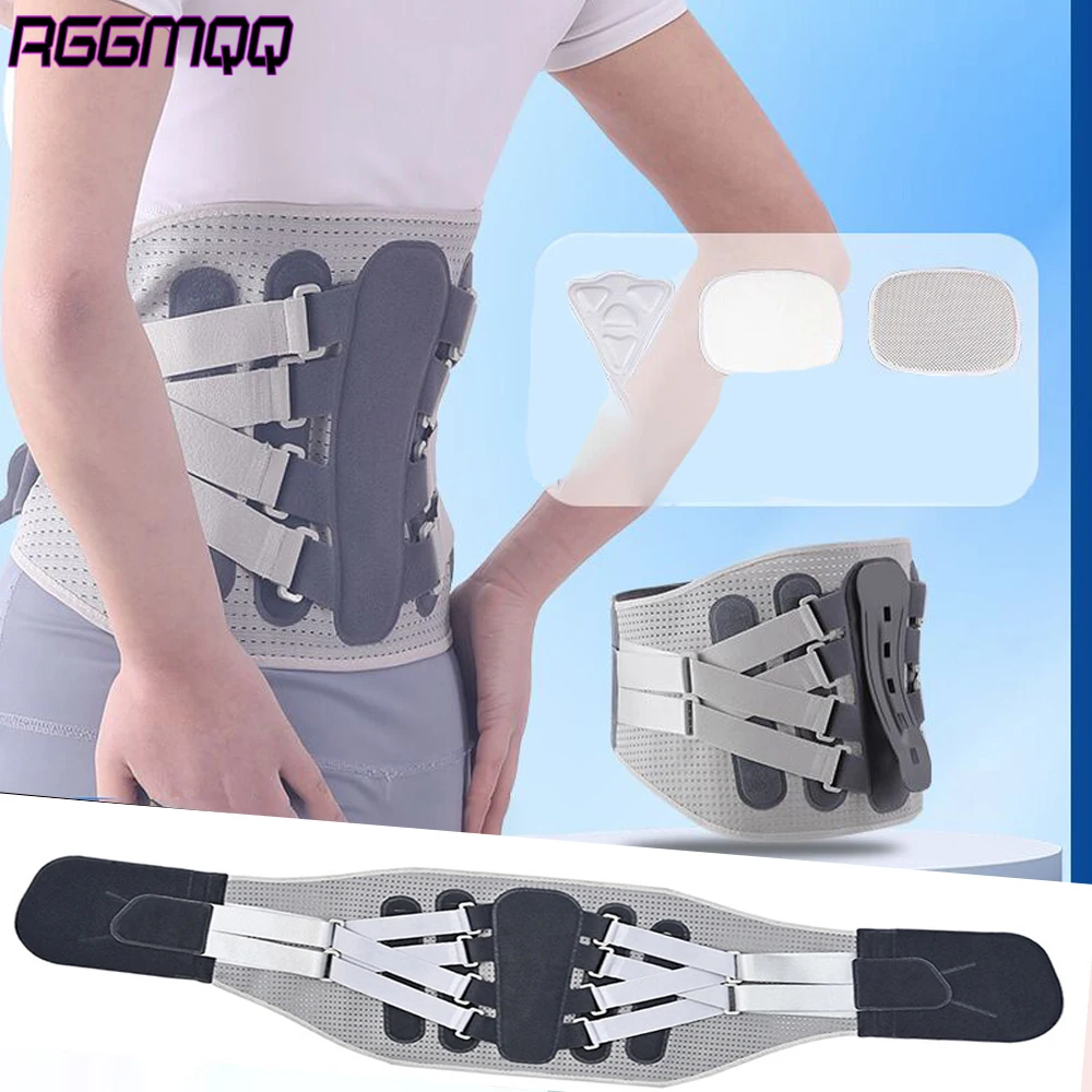 1 Stück Rückenstütze zur Linderung von Schmerzen im unteren Rücken – 8-Punkt-verstellbare Unterstützung mit bionischem Aluminium-Splin – Lendenwirbelstützgürtel für die Arbeit Image