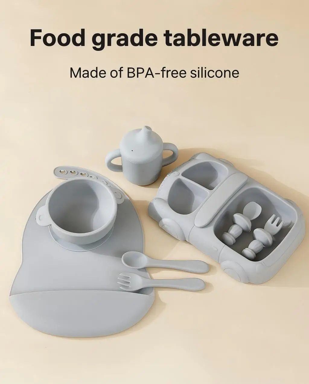 8pce Set Silikon kinder Geschirr Baby Ergänzende Lebensmittel Ausbildung Silikon Geschirr Baby Saugnäpfe Schalen Baby Liefert