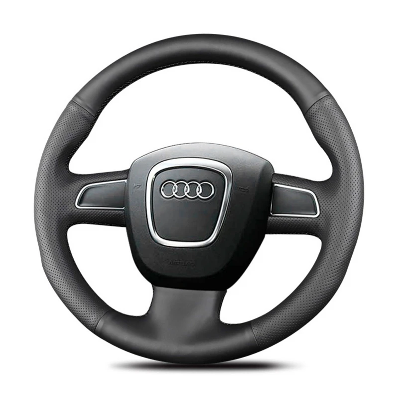 Auto lenkrad abdeckung für audi a4 s4 2007-2015 a6 s6 a8 s8 2005 sitz exeo 2008-2015 pu kunstleder diy hand genäht Image