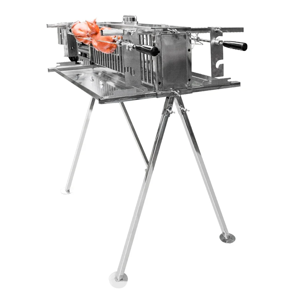 Edelstahl Spieß Rotisserie Twin Vertical Double Spit BBQ Grill Image