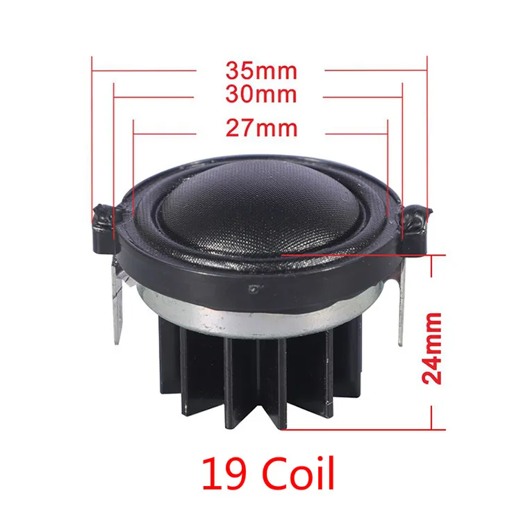 HifI 1 Zoll Hochtöner Lautsprecher 4 Ohm 6 Ohm 30 W Mini 30 mm Höhenlautsprecher für 2-Wege-Lautsprecher DIY Dome Seidenfolie mit Kühlkörper 2 Stück Image