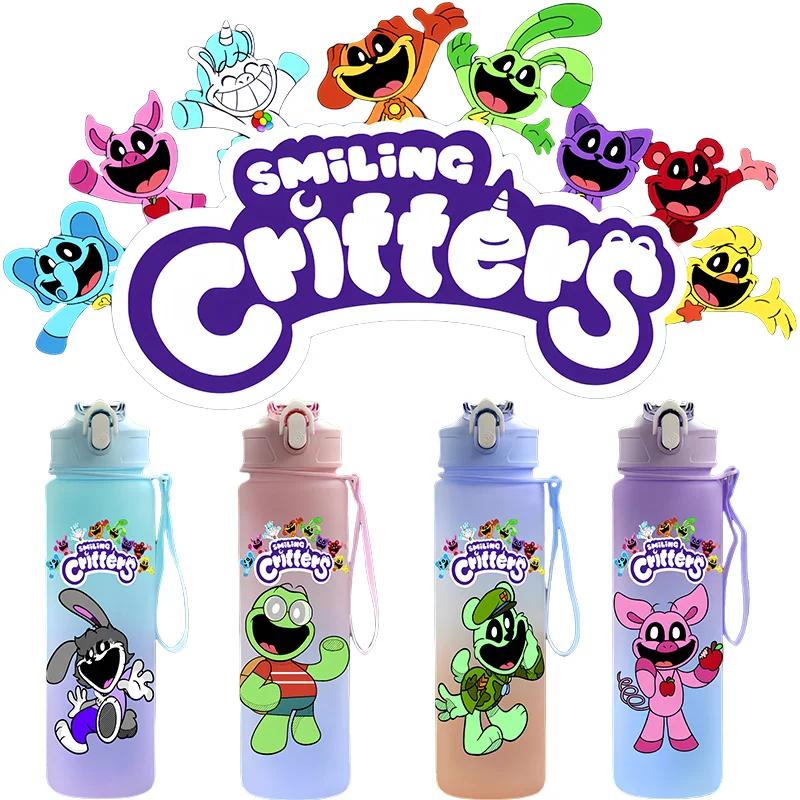 Smiling Critters750ML Anime Charakter Wasser Tasse Große Kapazität Outdoor Tragbare Seil Trinkflasche Kinder Geschenk Image