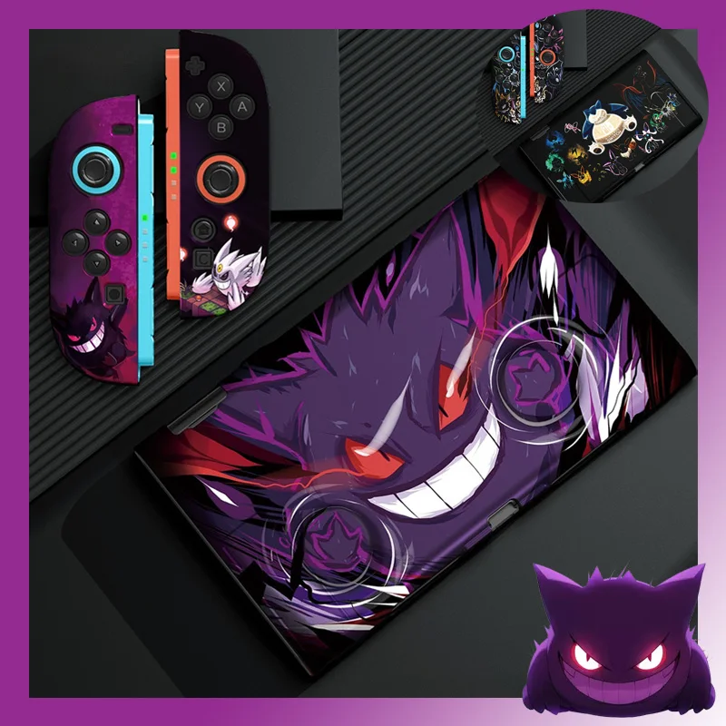 Cartoon Gengar Hülle für Nintendo Switch 2/NS Oled Spielkonsole Joy-con Split Type Design stoßfeste sturzsichere Schutzhülle Image