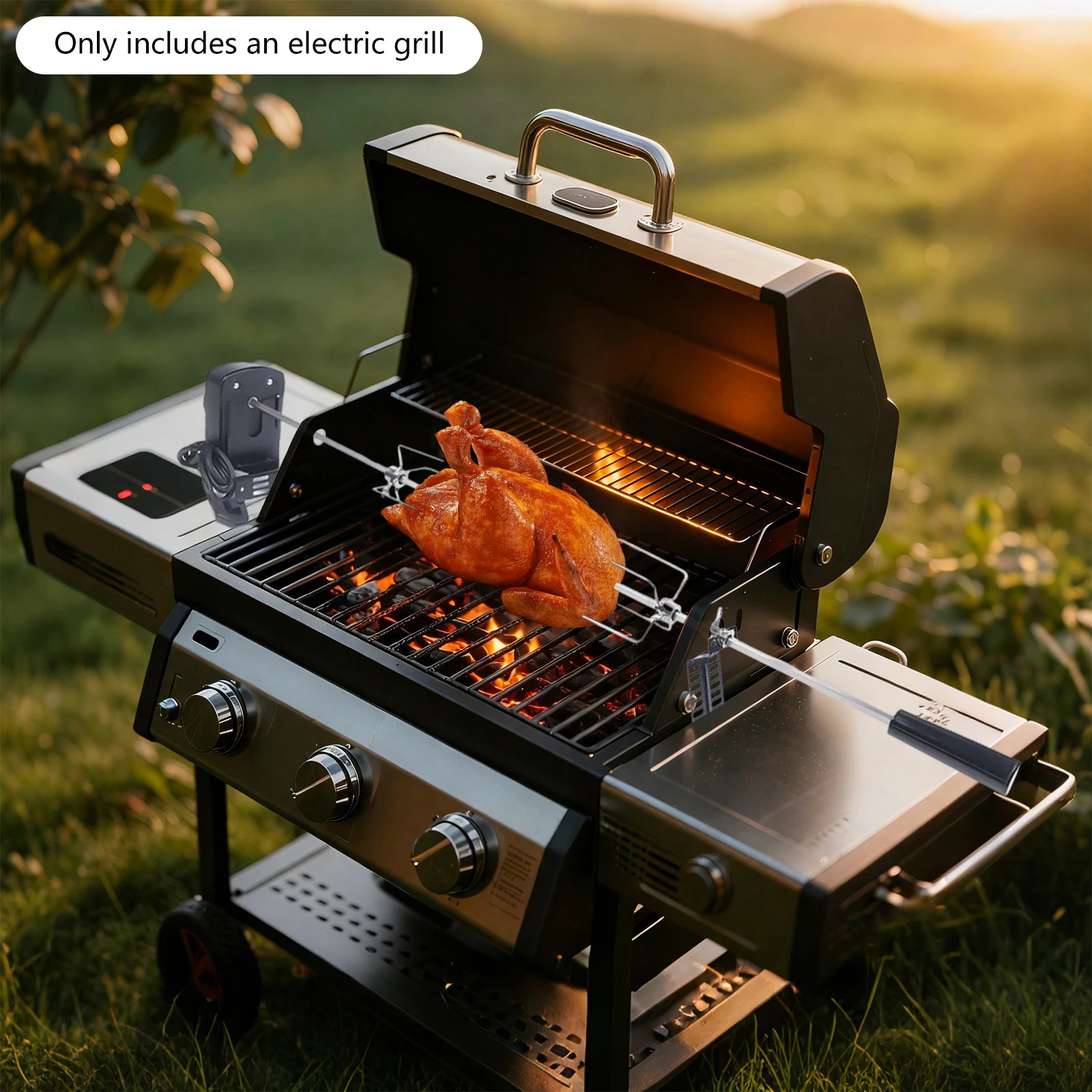 Professioneller Grillspieß, EU-Standard, 220–240 V – abnehmbar und spülmaschinenfest Image