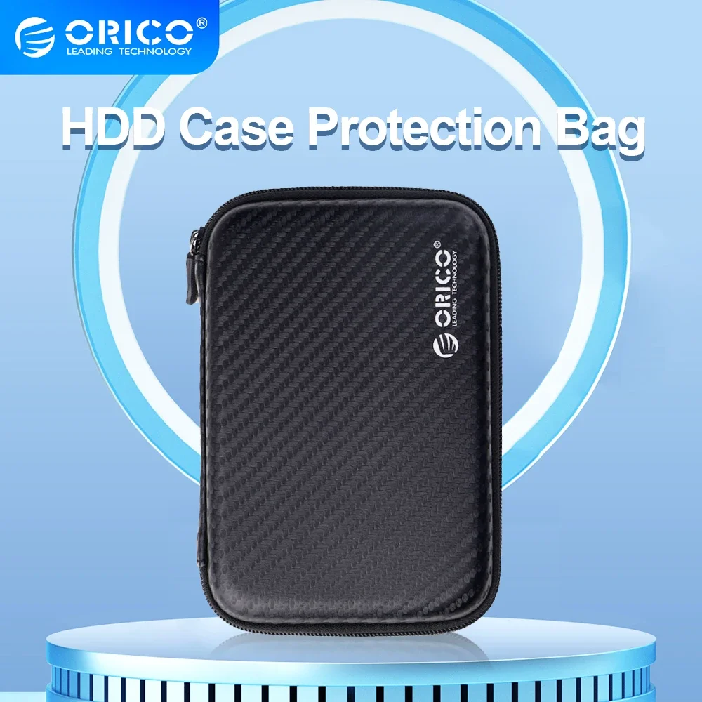 ORICO 2,5 Festplattengehäuse, tragbare Festplattenschutztasche für externe 2,5-Zoll-Festplatte/Kopfhörer/U-Disk-Festplattengehäuse, Schwarz Image