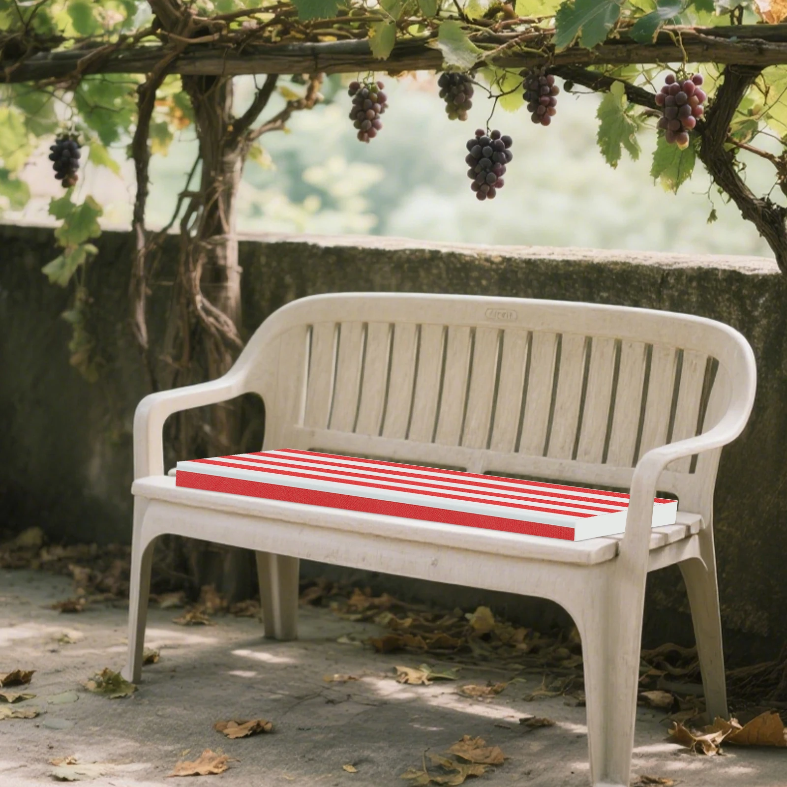 Wasserdichtes Outdoor-Bankkissen mit abnehmbarem Bezug, hochdichtes Schwamm-Sitzpolster für Garten, Terrasse, Picknick und Camping Image