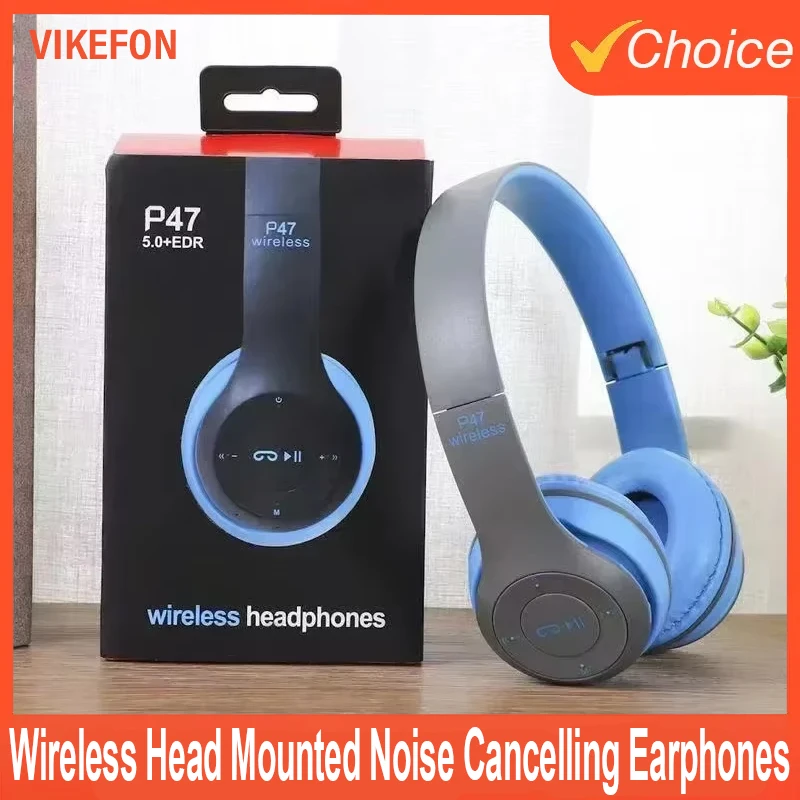 P47 Universell Drahtlose Bluetooth Noise Cancelling Kopfhörer Gamer Stereo Headset Drahtlose Sport Spiel Headset Für IOS Android Image