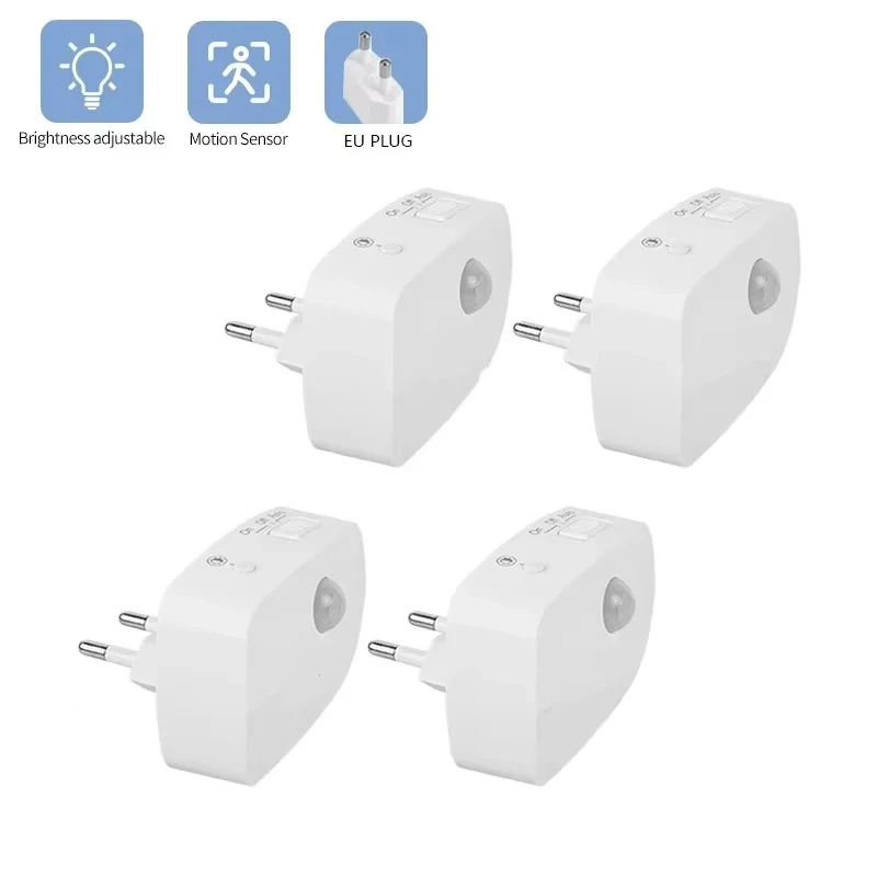 Mini-LED-Nachtlicht, PIR-Bewegungsmelder, Lampe, 3 Modi, Nachtlampe, Schlafzimmer, Nachttischlampen, EU-Stecker für Schrank, Flur, Badezimmer