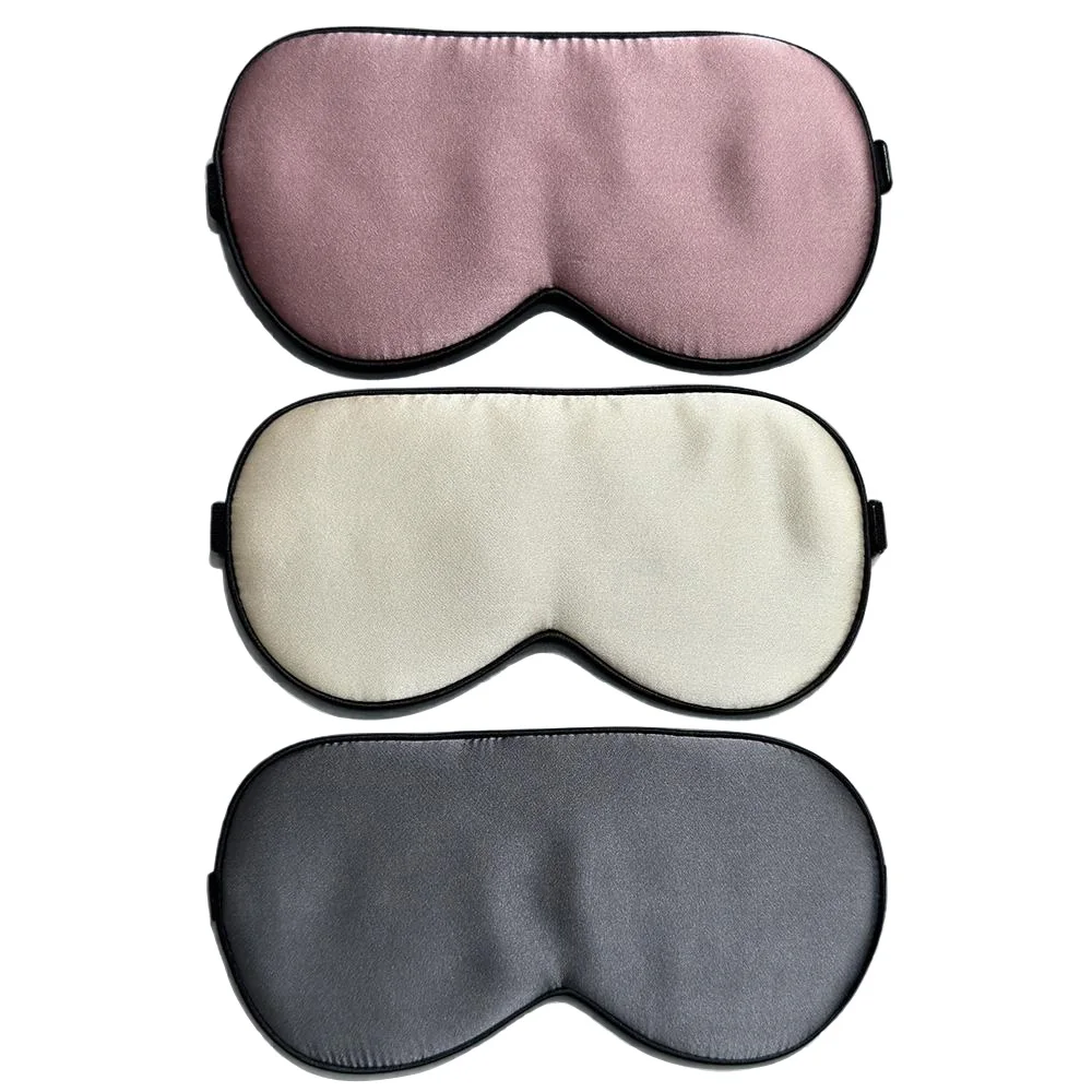 Schlafmaske aus 100 % echter Maulbeerseide, Augenabdeckungen zum Schlafen, Augenbinde mit verstellbarem Riemen, bequem, super glatt Image