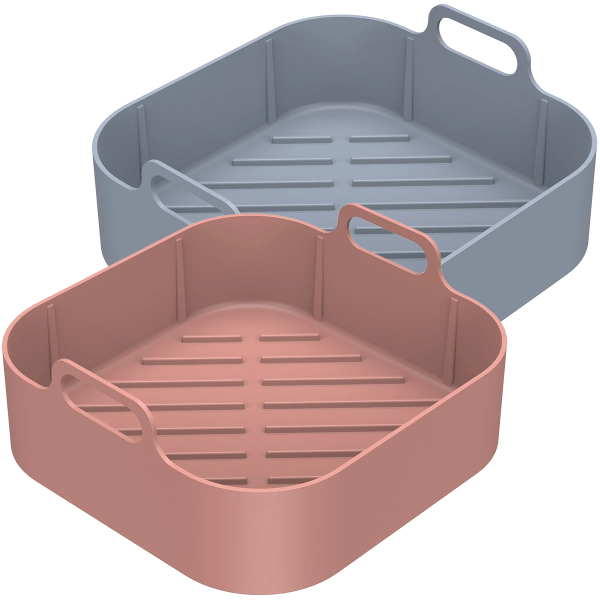 2Pcs Air Friteuse Topf Antihaft Pfannen Airfryer Zubehör Silikon Topf Backen Korb Backen Werkzeug Tablett Grill Pan Küche Zubehör Image