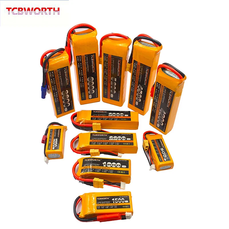 NEUE 2S 3S 4S 6S 11,1 V 14,8 V 22,2 V 1300 1500 1800 2200 3000 4200 5200 6000 mah 35C 60C XT60-T STECKER TCBWORTH RC Lipo Batterien