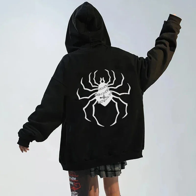 Hunter X Hunter Spider Print Anime Zipper Hoodie Männer Frauen Gothic Y2K Zip Up Jacke Hoodies Casual Sweatshirt Mantel Streetwear