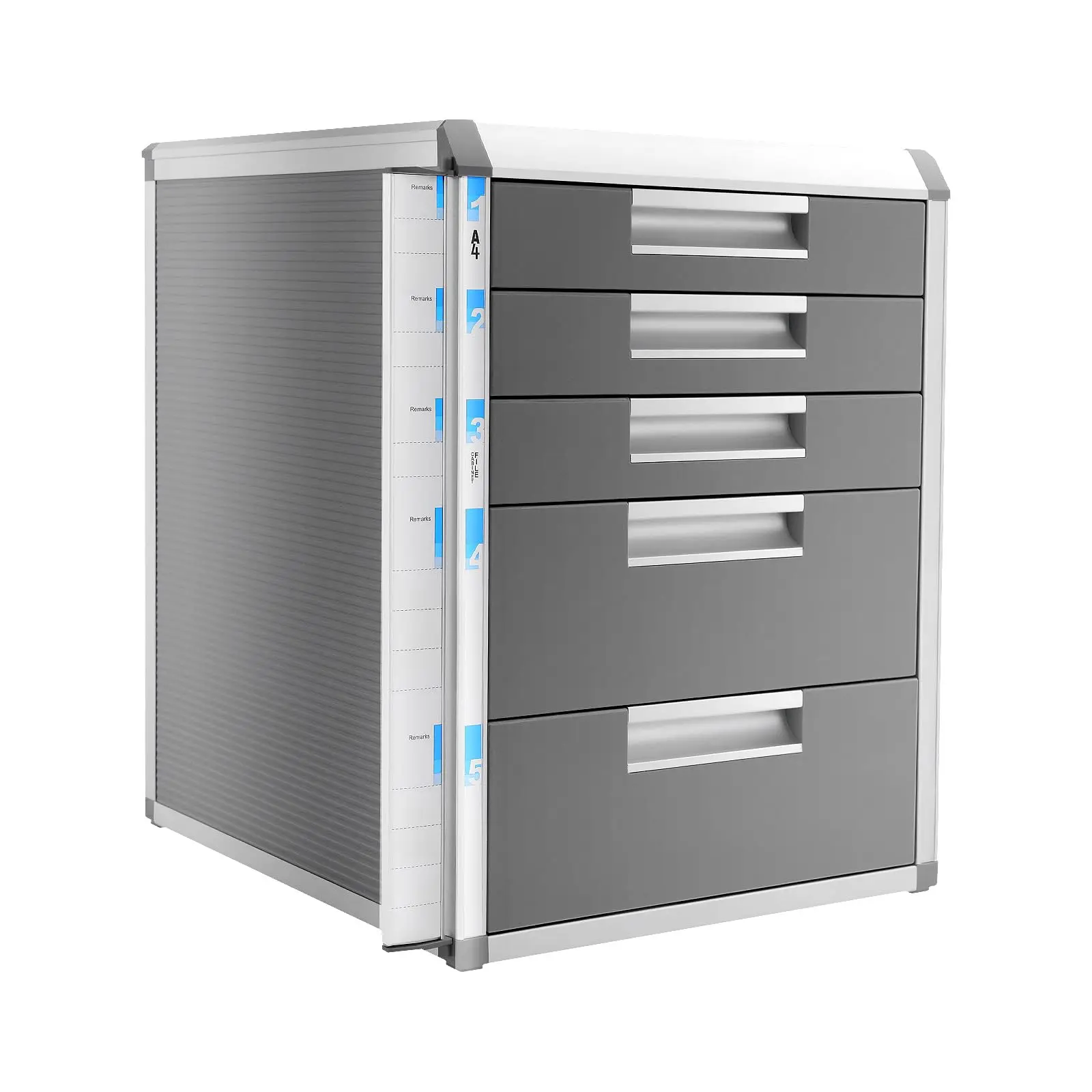 Aktenschrank, Büroschrank, Metallschrank, Aktenschrank aus Aluminium, Aufbewahrungsbox, Ressourcenschrank, abschließbar, 5-stufig, mehrschichtig