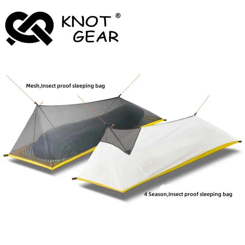 Knot Jian Outdoor 1P Innenzelt Camping Bivy Insektensicheres Schlafsack-Set Ultraleichte Bergsteigerstange Weniger Zeltunterstand Image