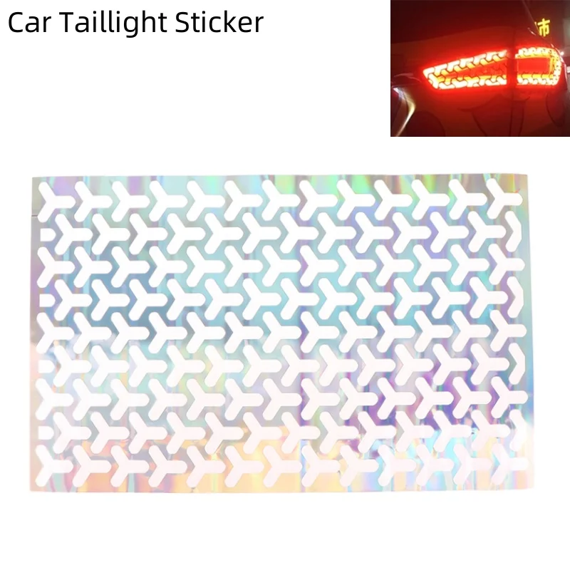 Heiß 1pc Auto hinten Rücklicht Waben gaphic Aufkleber hohle Auto Lampe Zubehör Licht Film Rücklicht Lampe Abdeckung Schild 48*30cm Image