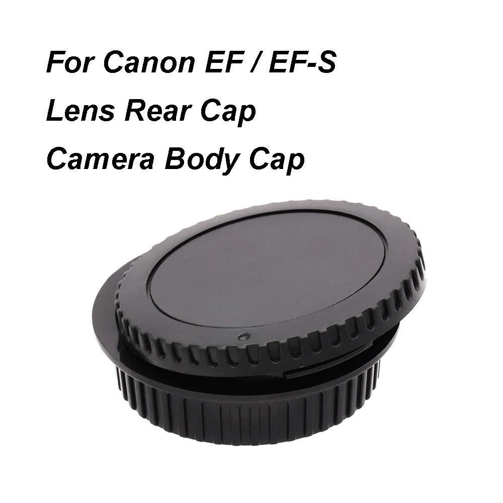 Für Canon EOS EF / EF-S Objektiv-Rückdeckel oder Kameragehäuse-Kappen-Set, schwarzer Kunststoff-Objektivdeckel, Deckel ohne Logo für 5D, 6D, 90D usw. Image