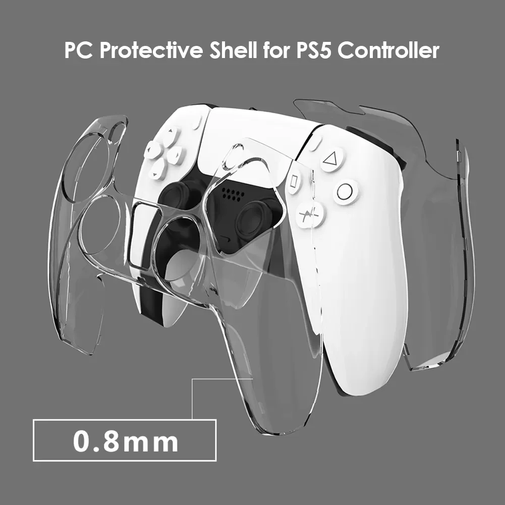 Für ps5 dualsense controller klare pc abdeckung ultra schlanke transparente schutzhülle für sony playstation5 gamepad spiel zubehör Image