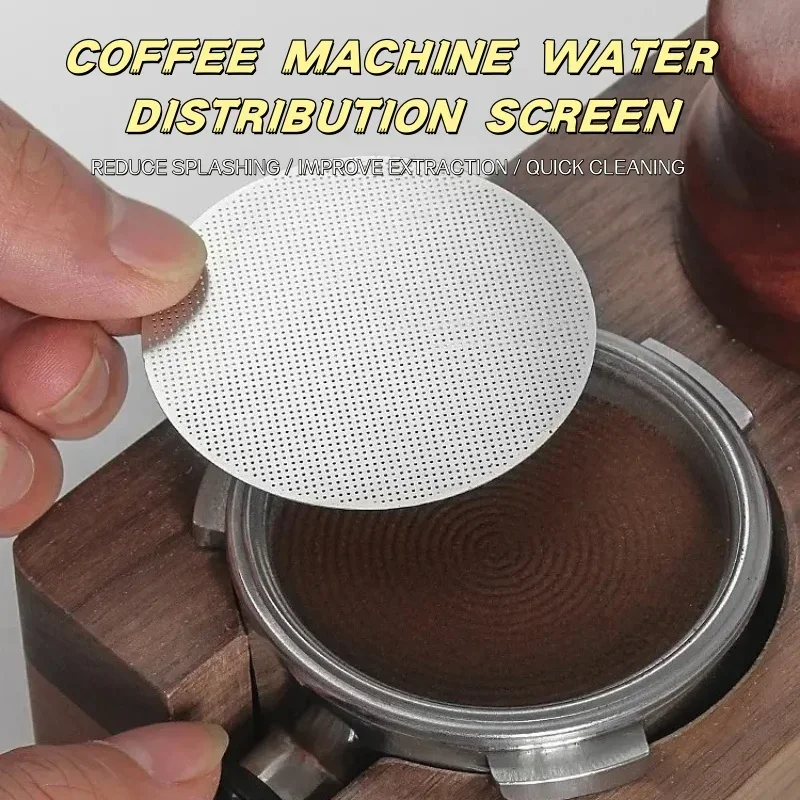 Sekundärer Wasserverteiler aus Edelstahl für Kaffeemaschinen, Siebträgerkorb, gesinterte, gleichmäßige Extraktionsfilterplatte Image
