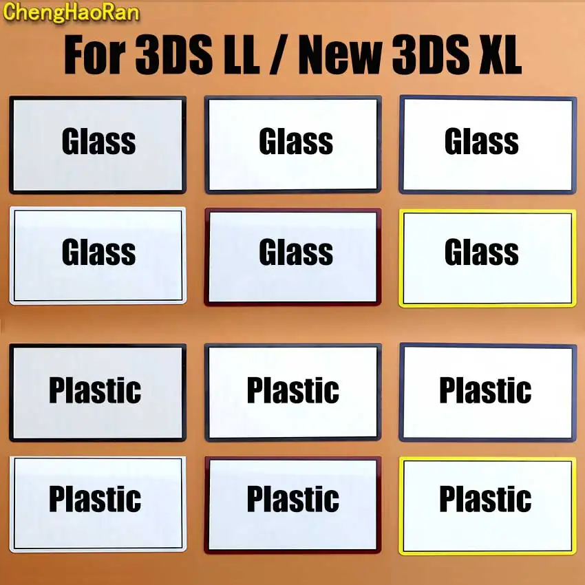 Ersatz Kunststoff & Glas Obere Bildschirm Objektiv Spiegel Vorne Top Rahmen Abdeckung Für 3DSLL 3DSXL Neue 3DS XL LL Spielkonsole Reparatur Image