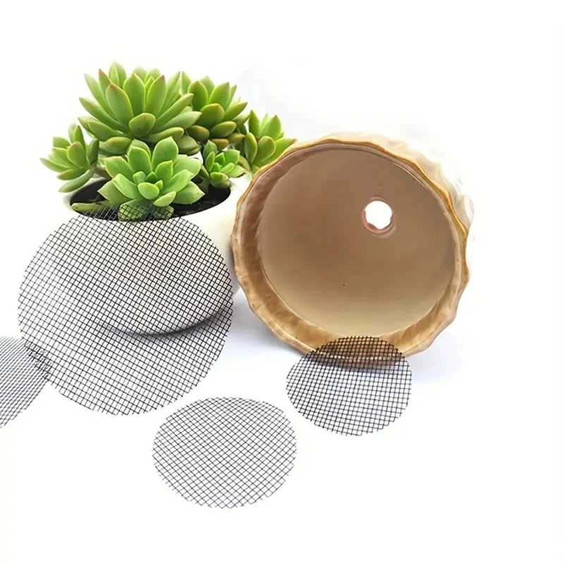 Topf Loch Mesh Pad Matte Gitter Runde Entwässerung Loch Bildschirm für Topf Boden Verhindern Boden Verlust Anti Bonsai Blume Pflanze Gartengeräte Image