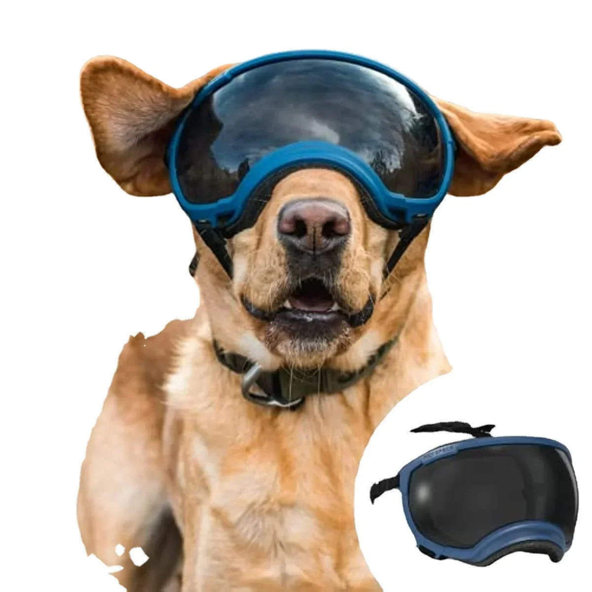 ATUBAN Hundebrille, Anti-UV, starke Schlagfestigkeit, verstellbar, elastisch, für Welpen, große Rasse, Hundebrille, atmungsaktive Haustier-Sonnenbrille Image