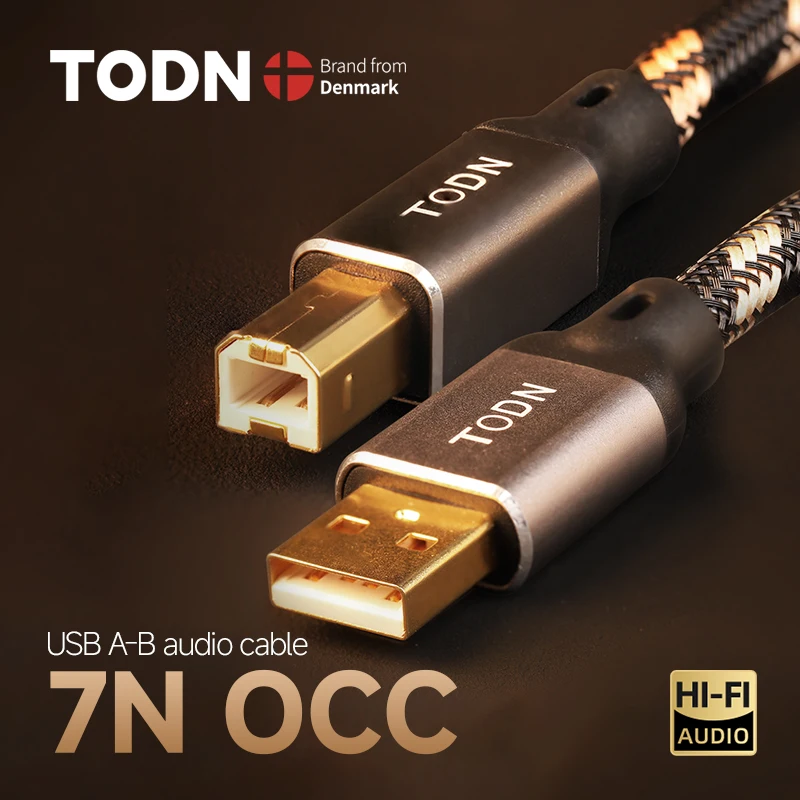 TODN Hifi USB DAC Kabel Hochwertiges 7N OCC Typ A auf Typ B Hifi Daten Audio Digital Kabel für KVM Image