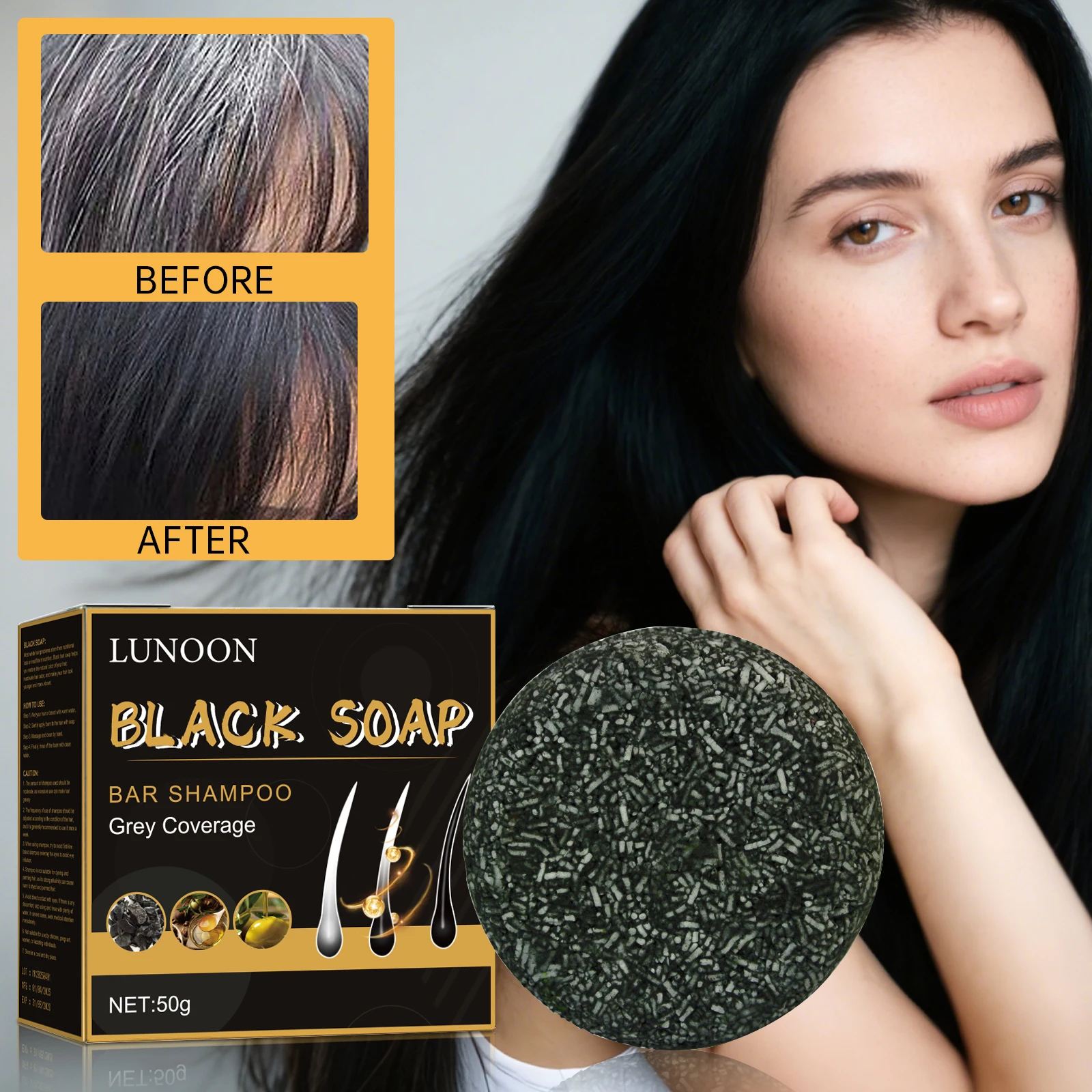1-5 stücke Polygonum Multiflorum Schwarz Haar Seife Verdunkelung Shampoo Bar Reparatur Grau Weiß Farbe Farbstoff Haar Körper Shampoo für Mann Frauen Image