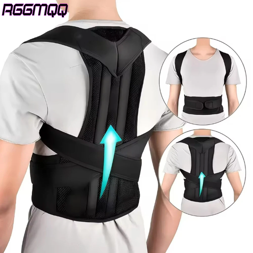 1 Stück Haltungskorrektur für Damen und Herren – verstellbare Rückenstütze mit Lordosenstütze – Linderung von Schmerzen im oberen/unteren Rücken – atmungsaktiv Image