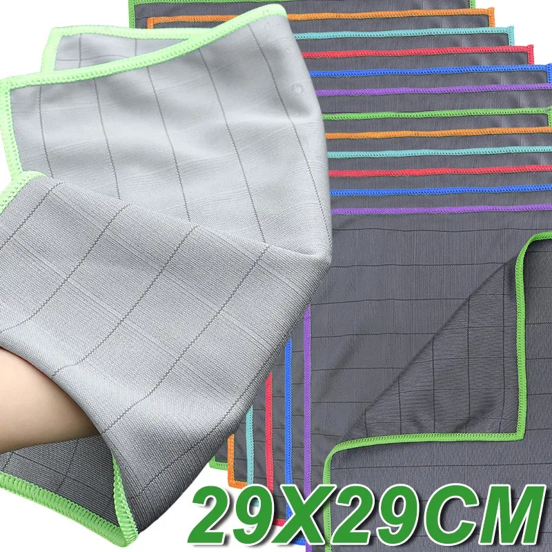 Multifunktionales Auto-Reinigungstuch, Waschhandtücher, Auto-Ultra-Carbonfaser, Fensterglas, saubere Lappen, Poliertuch, 29 x 29 cm Image