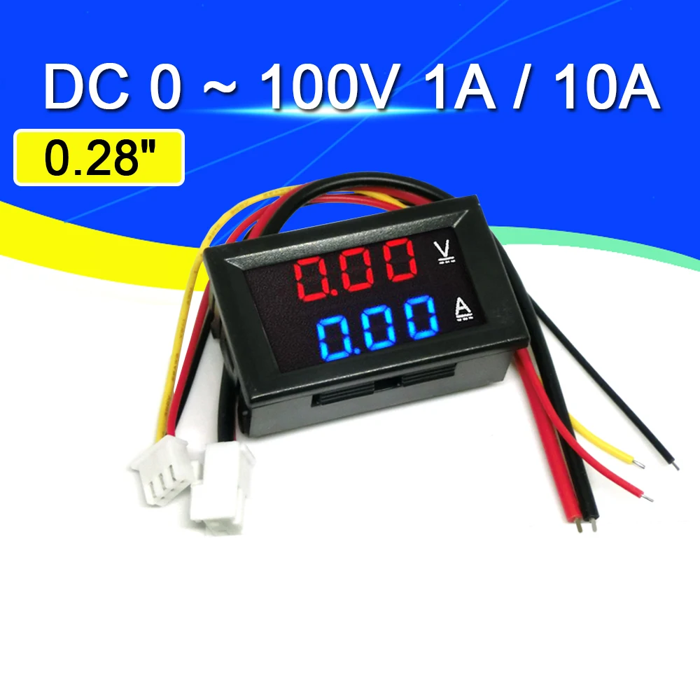 Mini Digital Voltmeter Amperemeter DC 100V 10A Panel Amp Volt Spannung Strom Meter Tester Detektor 0,56 "Dual LED display Auto Auto Image