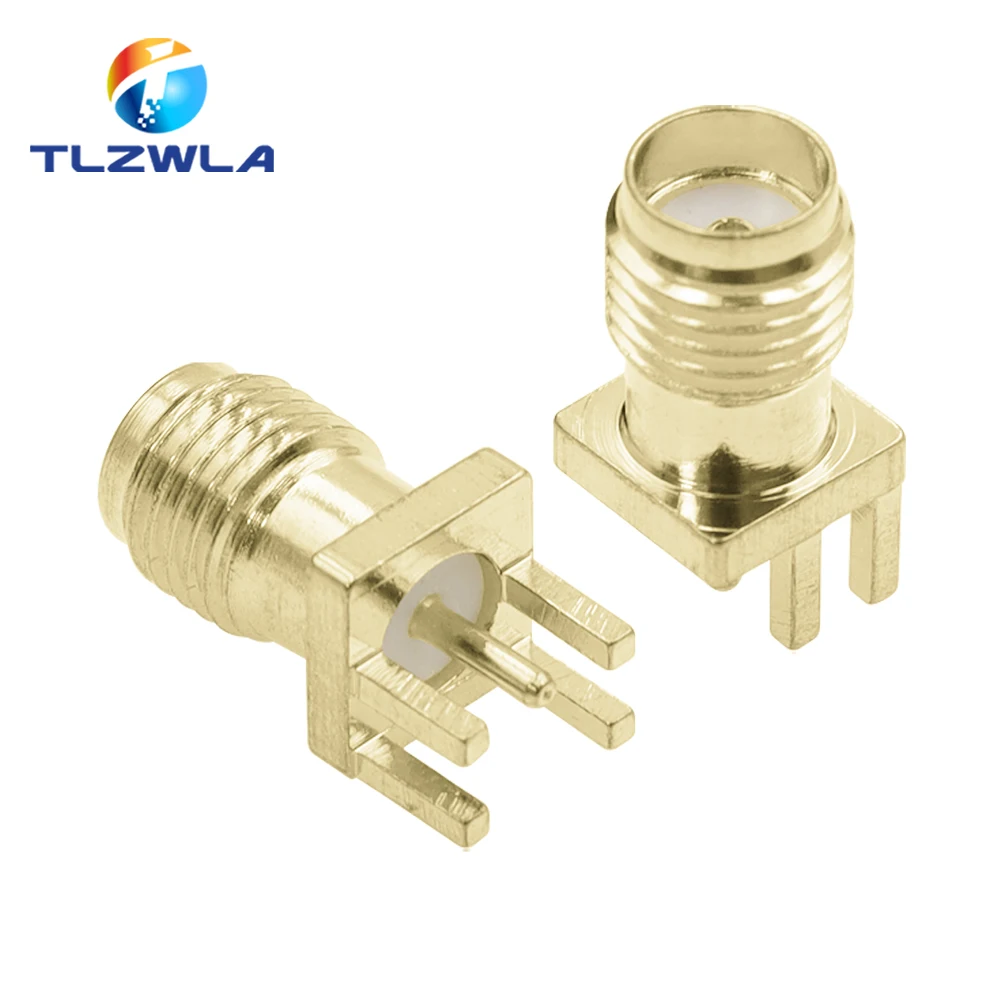 5PCS SMA Weibliche Jack Stecker Für 1,6mm Solder Rand PCB Gerade Montieren vergoldet RF Anschlüsse Buchse Solder Image