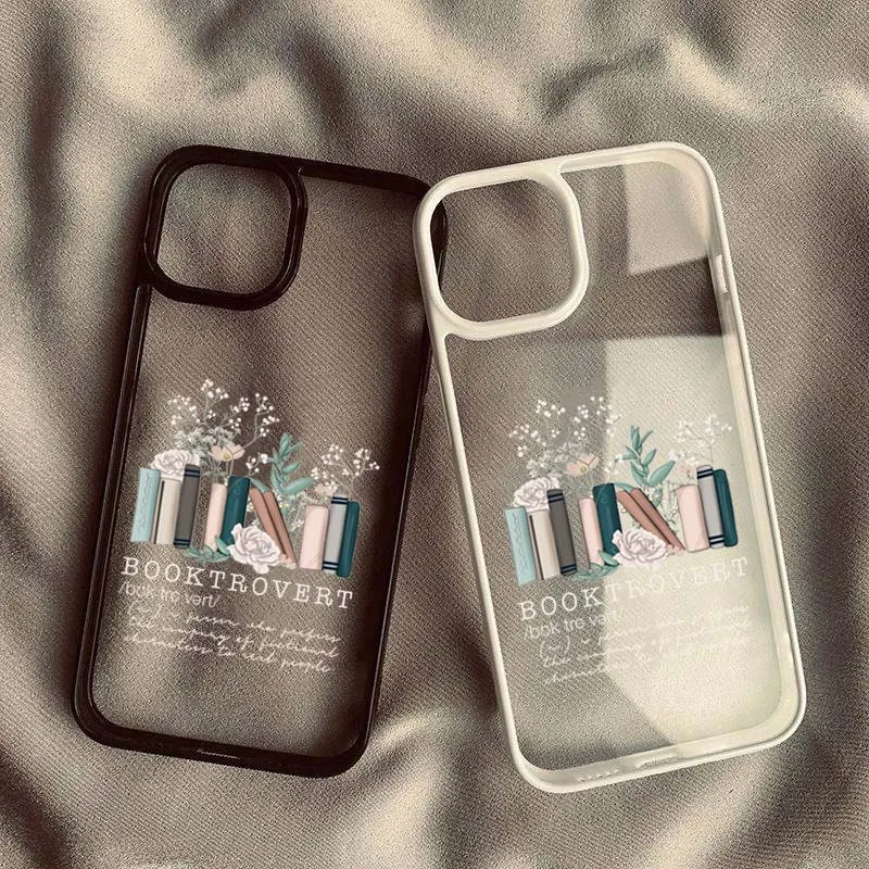Romantische Bücher Blumen Transparente Handyhülle für iPhone 17 16 15 14 13 12 11 Pro Max MINI 16E 17Air 16 Plus SE stoßfeste Abdeckung Image