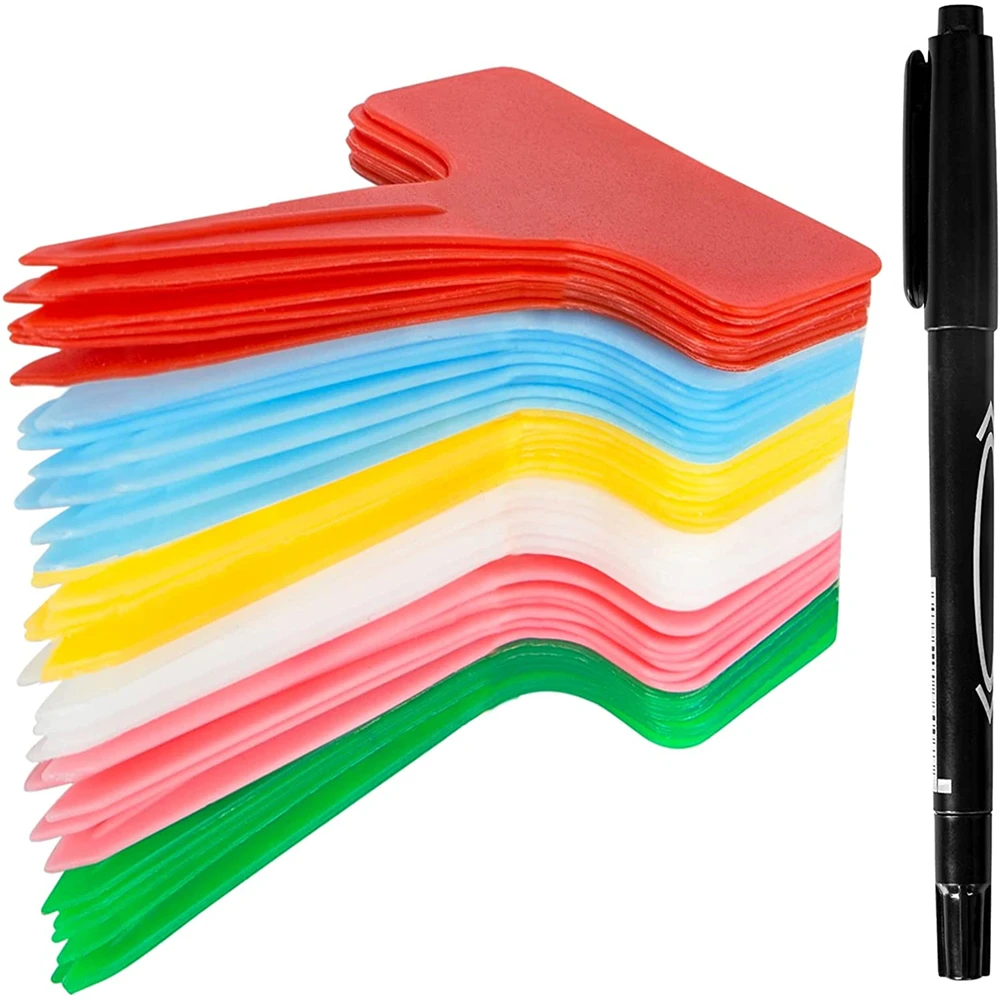 30 Stück 10 cm T-förmige wasserdichte Kunststoff-Pflanzenetiketten für Kinderzimmer, Gartenetiketten für Pflanzen, Markierungen, Pflanzenetiketten, Gartengeräte für Sämlinge Image