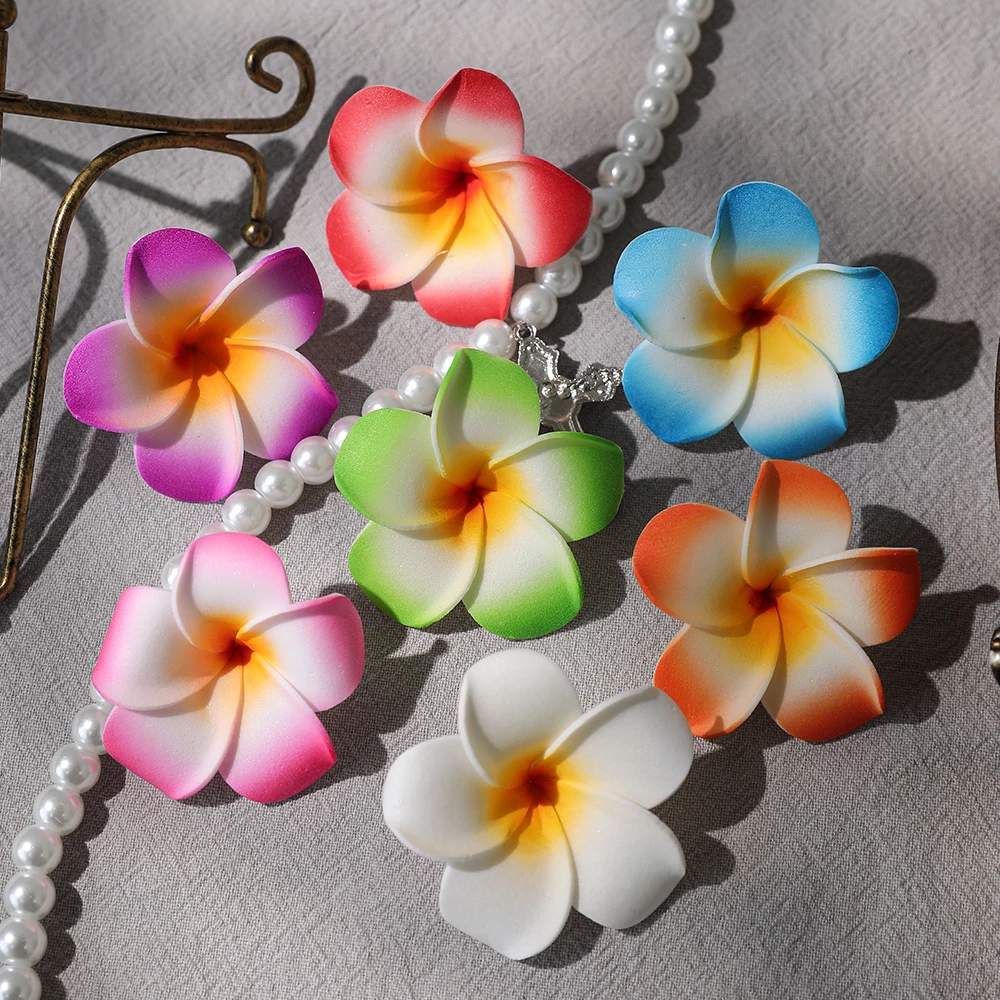 10 Stücke 5 cm Hawaiian Plumeria PE Schaum Künstliche Blume DIY Kranz Kopfschmuck Blumen Hochzeit Dekoration Party Supplies Image