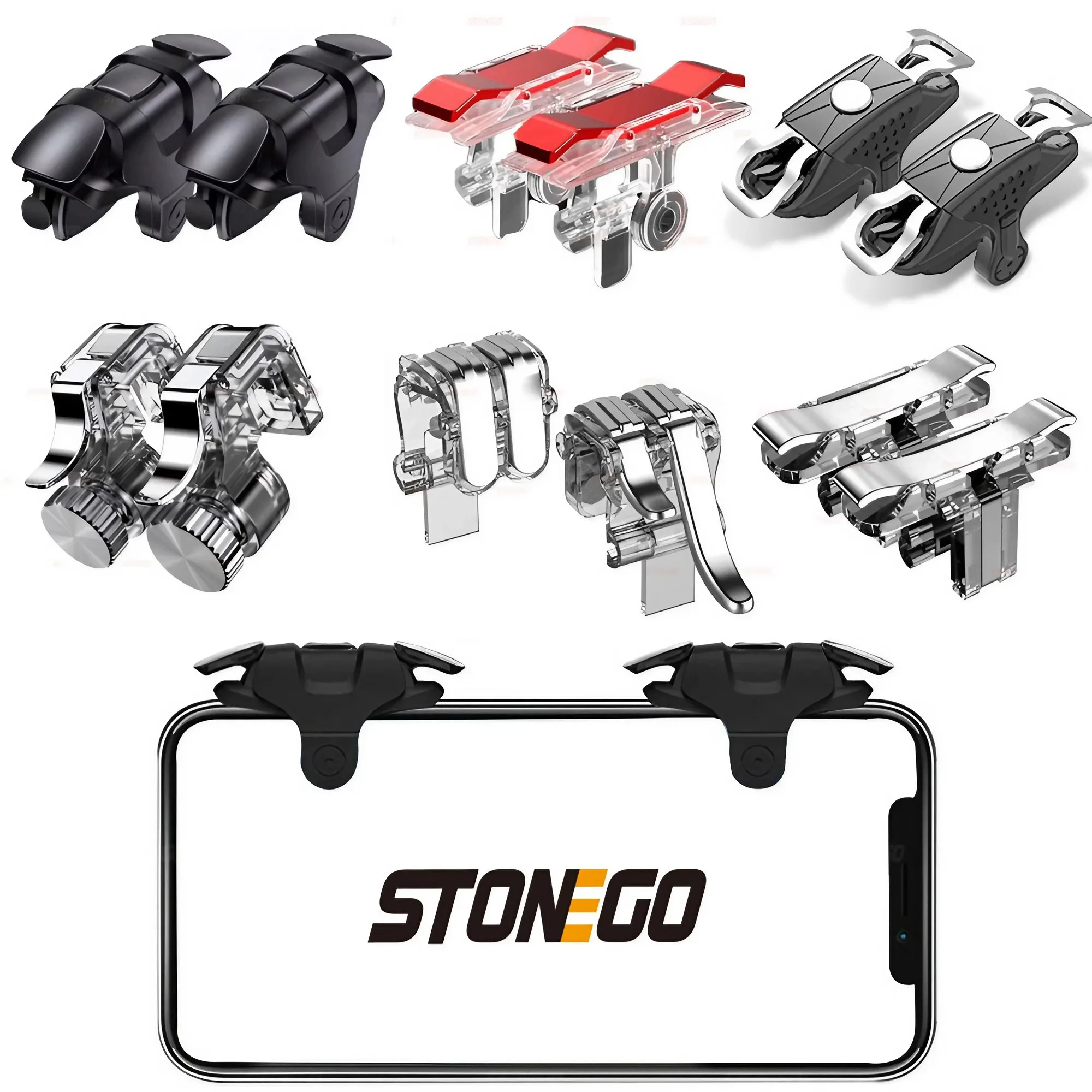 Mobiler Game-Controller, Spielauslöser für PUBG/Fortnite/Call of Duty, Shooter Sensitive Controller Joysticks Aim & Fire Trigger Image