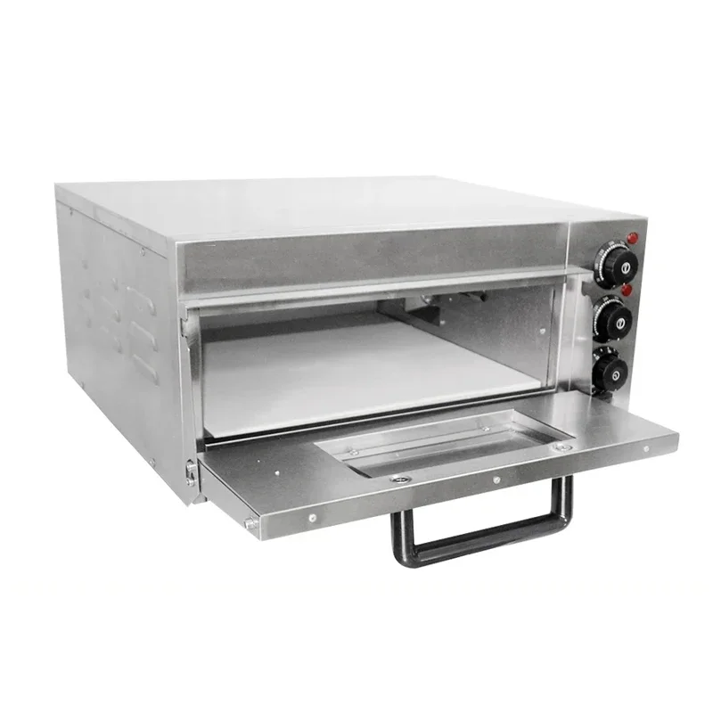 Kommerzieller elektrischer Pizzaofen, einstöckig, 220 V, 1300/2000 W, mit Stein und Regal, Mehrzweck-Pizzamaker Image