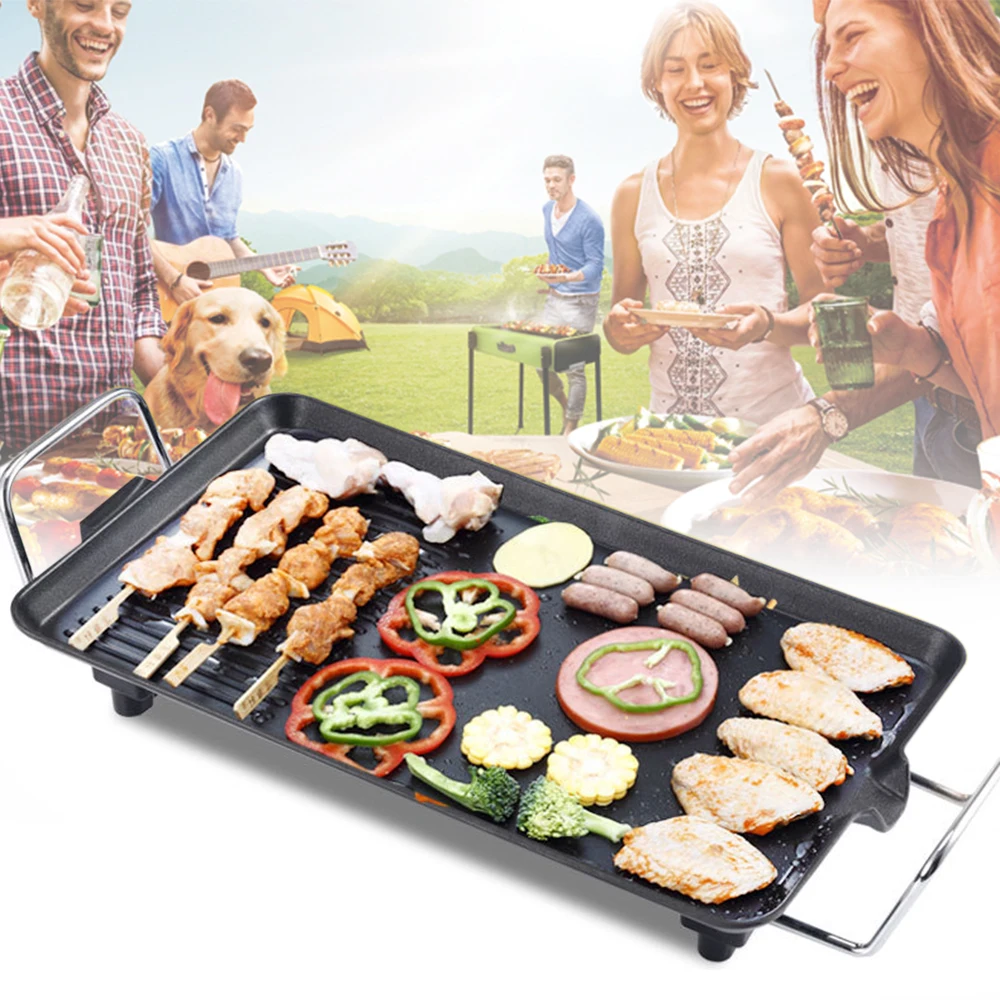 Elektrischer BBQ-Grill, einstellbare Temperatur, Grill, elektrischer Arbeitsplatten-Grill, Outdoor-BBQ-Brenner, Küche, Kochmaschine Image