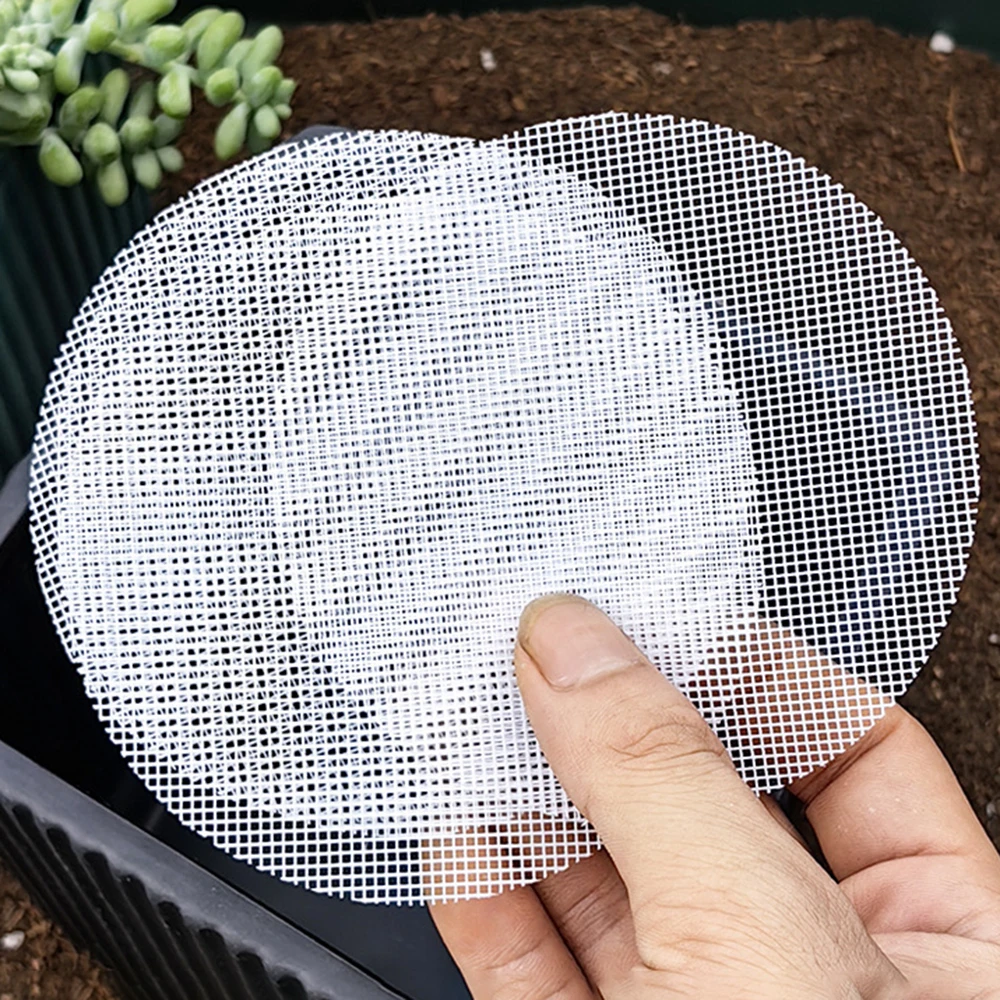 20Pcs Bonsai Werkzeug Topf Mesh Blatt Loch Blumentopf Unten Net Schädlingsbekämpfung Verhindern Boden Verlust Atmungsaktive Dichtung Weiß Image